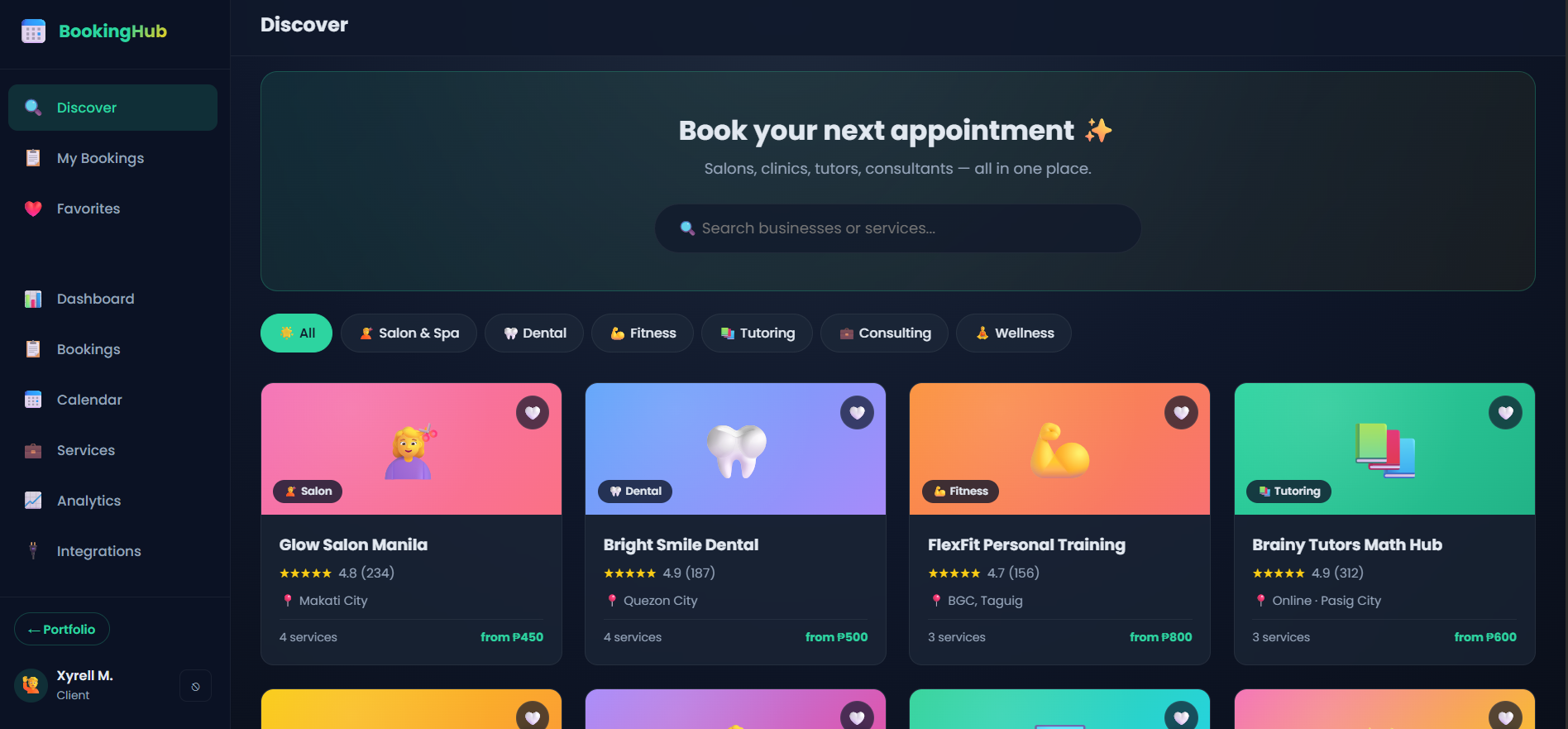 Booking Hub Screenshot 2